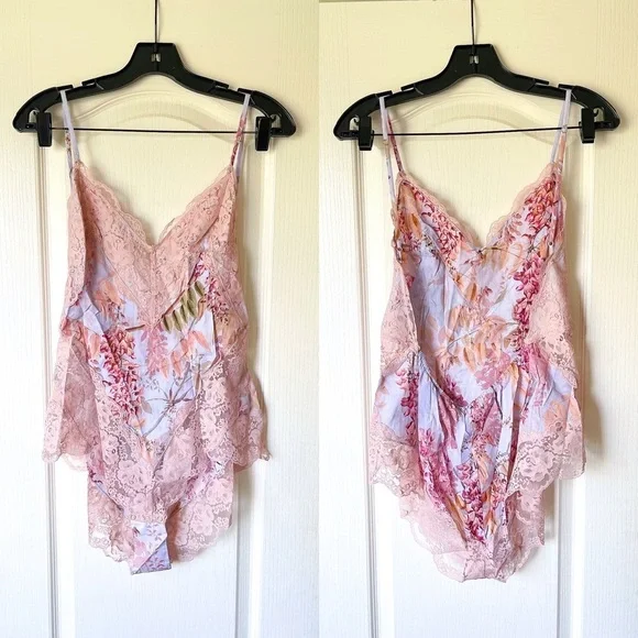 Zimmermann Botanica Teddy Bodysuit Lace Floral Pink Milettia Size 10 NWT - Picture 2 of 10